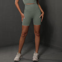 Pantalones cortos de yoga para mujer, leggings deportivos sin costuras de cintura alta para entrenamiento, ropa deportiva de verano - details 9