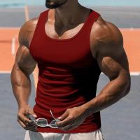 Un chaleco informal y transpirable de color liso para el entrenamiento físico de verano de los hombres en Europa y Estados Unidos en 2025. - details 10