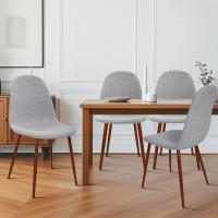 Cocinas Modernas con Patas de Metal y Respaldo Ergonómico, Color Gris Tela, Tejido, Espuma, Unidades - details 3