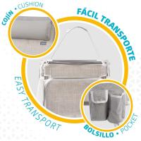62262 - Pack de 2 sillas plegables multiposición para playa, jardín, terraza o camping beige, Medidas 64x11x64cm, 4 posiciones, con cojín en el cabecero, Incluye asa de transporte, Ibiza X2 - details 4