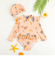 Kangobaby # Mi vida suave #   Conjunto de 2 piezas de traje de baño para niñas con estampado fresco, traje de baño de verano para bebés, surf en la playa - details 7