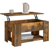 Mesa de centro, mesa auxiliar, consola lateral, salón, sofá, sala de estar, cafetería, muebles, mobiliario, madera contrachapada blanca, 79x49x41 cm - details 12