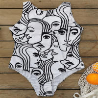 Arte corporal abstracto Traje de baño onesie transfronterizo de alta elasticidad europeo y americano - details 25