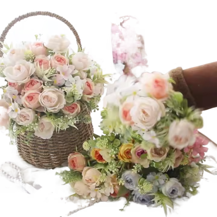 Flores de imitación de 30cm a la moda, modelo de terreno colorido, flores falsas, paisaje, modelo, ramo de boda, decoraciones de jardín - 1