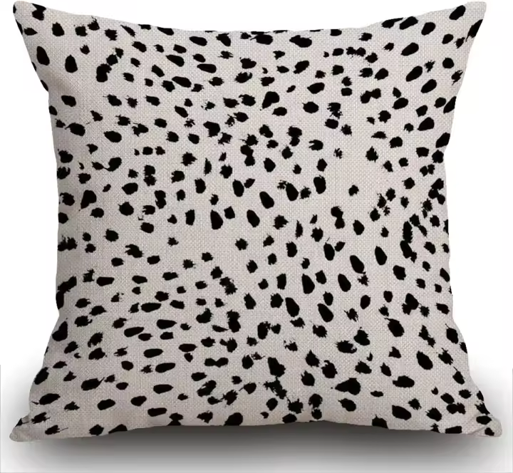 Funda de almohada decorativa de lunares dálmatas para decoración del hogar, 18 x 18 pulgadas, - 1