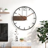 Reloj de pared de Metal Digital, decoración del hogar, reloj de sala de estar, puntero de nogal Vintage, decoración del reloj - details 0