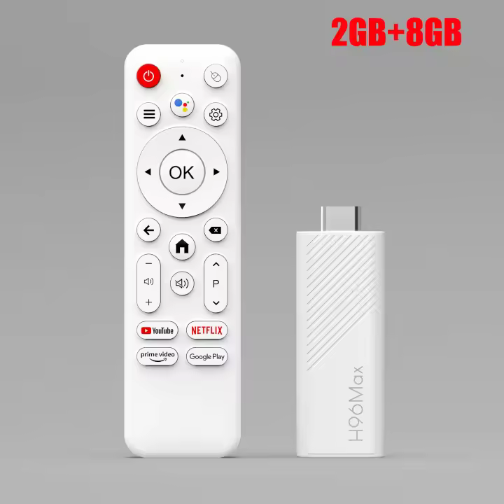 H96 MAX Android TV Stick Allwinner H313 con 2,4G Wifi 5G Wifi6 marca Dual 8GB 16GB 4K 3D HDR Goole control remoto por voz - 1