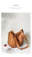 Bolso de mano minimalista cómodo de cuero suave Bandolera de hombro de gran capacidad de cuero de vaca - details 12