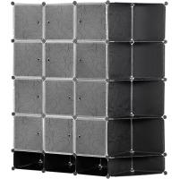 Armario Modular de Plástico Portátil 16 Cubos, 2 Barras Organizadoras para Zapatos, Ropa, Juguetes - details 0