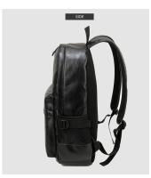 Mochila escolar para hombre, bolsa de viaje impermeable, de cuero, a la moda - details 10
