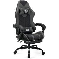Silla Gaming Silla de Oficina Silla Giratoria Silla de Ordenador Silla de Tareas Silla de Escritorio Silla Ergonómica Silla de Carreras Silla de Cuero Silla PC Gaming (Rojo, con reposapiés) - details 45