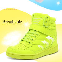 Zapatillas altas transpirables para mujer, zapatos deportivos informales antideslizantes, plataforma oculta, aumento de cuero - details 6