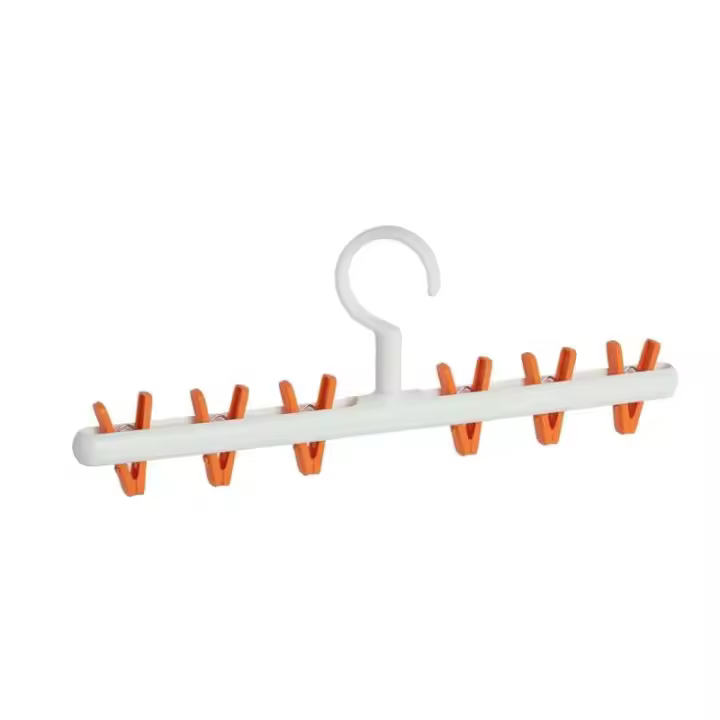 Perchas de plástico para el hogar de alta calidad con clavos, clips, adecuadas para que los niños usen ropa, calcetines y ropa interior. - 1