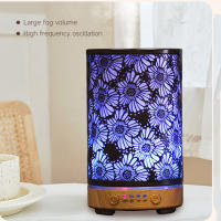 Humidificador de Aire Ultrasonido 100ML con Patrón de Hoja Grande y Pintura Marrón para Aromaterapia y Difusor de Aceites Esenciales Lámpara LED Color Frío - details 11