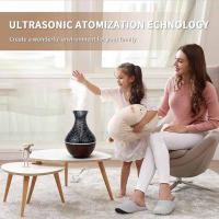 Humidificador de Aire LED de 150ml Difusor de Aceite Esencial con Forma de Jarrón Luz Nocturna - details 1