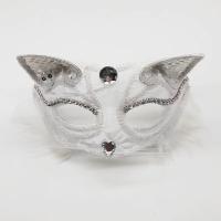 Máscara de encaje de Halloween media cara bola de mascarada femenina Cosplay Animal cara de gato máscara negra - details 5