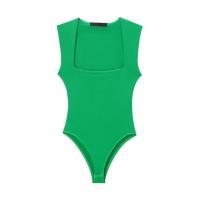 OUWU - Traje de baño negro sin mangas para mujer, traje de baño de una pieza con cuello cuadrado, lencería sexy, color blanco - details 2