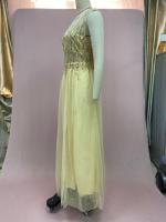 Vestido de mujer Vestido de noche de fiesta con empalme con cuello en V dorado brillante de verano - details 8