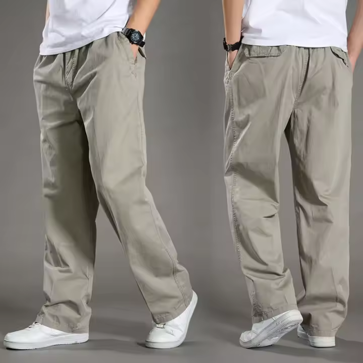 Pantalones cargo para hombre, ropa de trabajo de algodón para primavera y verano - 1