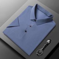 Nueva camiseta personalizada de verano de alta gama para hombre, Polo de marca de moda de negocios de manga corta de color sólido, cómodo y transpirable - details 7
