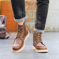 Botas de herramientas para hombres al aire libre ayuda media zapatos de cuero de estilo británico cuero genuino - details 12