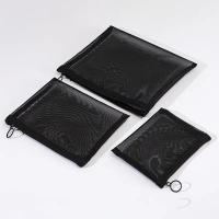 Neceser de viaje con cremallera para mujer, bolsa de maquillaje de malla transparente negra, organizador de almacenamiento, bolsa de cosméticos informal - details 12
