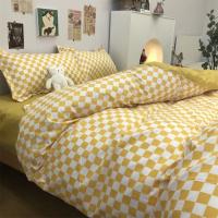 Seta de Cama Nórdica Azul a Cuadros 220x240 Funda de Edredón 3/4 Piezas Juego de Ropa de Cama con Diseño a Cuadros Tamaño 200x230 - details 9