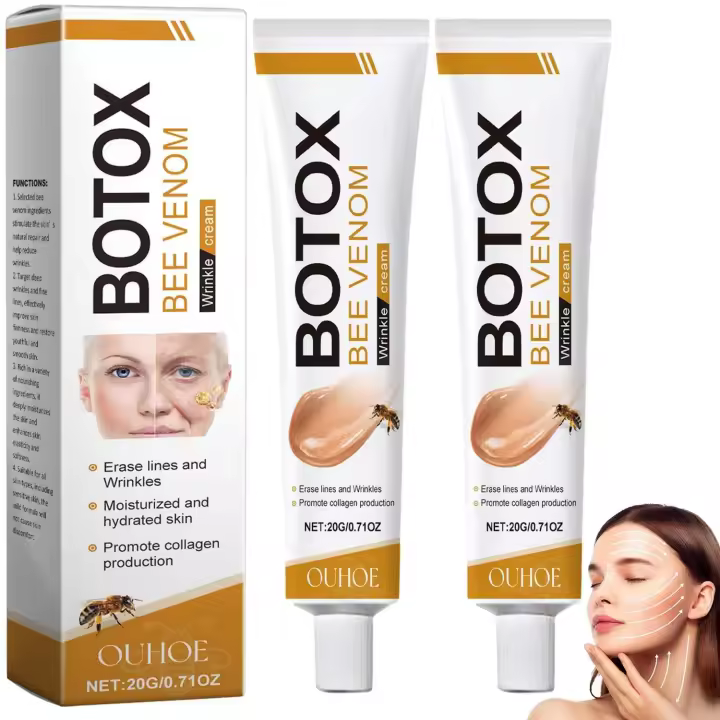 XBEGIX 2 uds Botox eliminación de arrugas crema antienvejecimiento de veneno de abeja reafirmante hidratante, lifting y recuperación para todo tipo de piel - 1