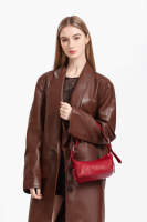 Bolso bandolera de cuero con cremallera, estilo retro europeo y americano, nuevo. - details 30