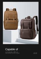 Mochila de Negocios de Cuero Minimalista Impermeable, Resistente al Desgaste, Tamaño 40x28x18cm para Viajes de Negocios y Commuting - details 13