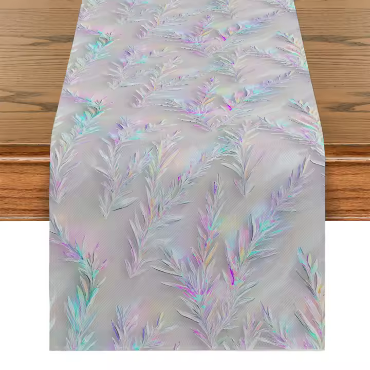 Caminos de ensueño con hojas de palma de romero, decoración de cocina, camino de mesa de comedor lavable, decoraciones para fiesta de boda - 1
