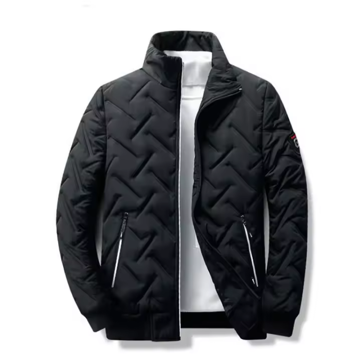 788 Chaqueta ligera de algodón con cuello alto para hombre, estilo corto, moderna, otoño e invierno, novedosa - 1
