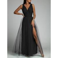 Vestido brillante con cuello en V y cintura delgada Moda femenina 2024 para Europa y Estados Unidos - details 7