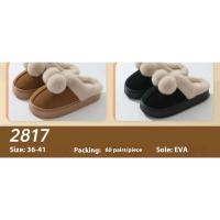 Zapatillas de algodón de gamuza con bolas de piel suave para adultos y mujeres, suela gruesa HeatTech de invierno, puntera antideslizante de EVA, a cuadros resistentes a las manchas, novedad - details 5