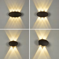 Luz de pared ovalada de aluminio de 4W/6W/8W Luz de pared LED, luz impermeable al aire libre - details 0