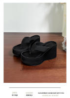Chanclas de suela gruesa que aumentan la altura en verano, zapatillas con forma de magdalena y sandalias con tacón de cuña para mujer - details 18