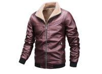 Chaquetas cálidas de lana PU para hombre, parabrisas retro, camisetas de motocicleta, ropa de moda, otoño e invierno - details 4