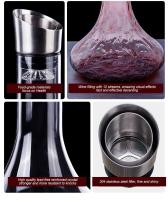 Botella de vidrio sin plomo, lata de vino tinto con aireador incorporado, accesorio para botella rápida - details 6