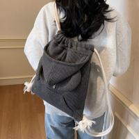 Mochila sencilla con capucha de cuerno de buey, bolso escolar de gran capacidad con diseño de capucha de estilo coreano, bolso con cordón y cremallera de Color sólido para compras - details 21