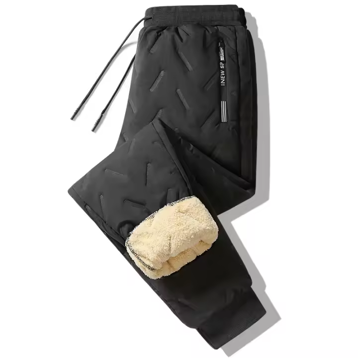Ropa de chándal de invierno para hombre, pantalón de chándal de lana gruesa de felpa, pantalones térmicos de lana de cordero, pantalones casuales, pantalones cálidos de algodón a prueba de viento 8828 - 1