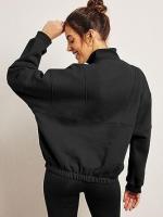 Otoño Invierno nueva moda sudadera Casual mujer bolsillo pulóver cuello alto manga larga Top - details 21