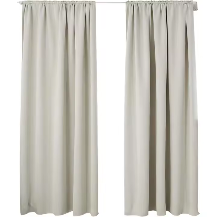 Cortinas Opacas 2 Piezas Cortina Gruesa Térmica Aislante Moderno para Dormitorio Habitación Sala Salón 135x245 cm Beige - 1
