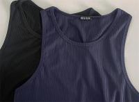 Chaleco elástico a rayas para hombre, camiseta sin mangas de gran tamaño con cuello redondo, camiseta sin mangas para gimnasio, deportes, fitness, correr, entrenamiento, culturismo - details 19