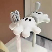 Soporte para cepillo de dientes de palma, bonita toalla de baño, ventosa, gancho multifunción, sin rastro, enrollador de datos - details 4
