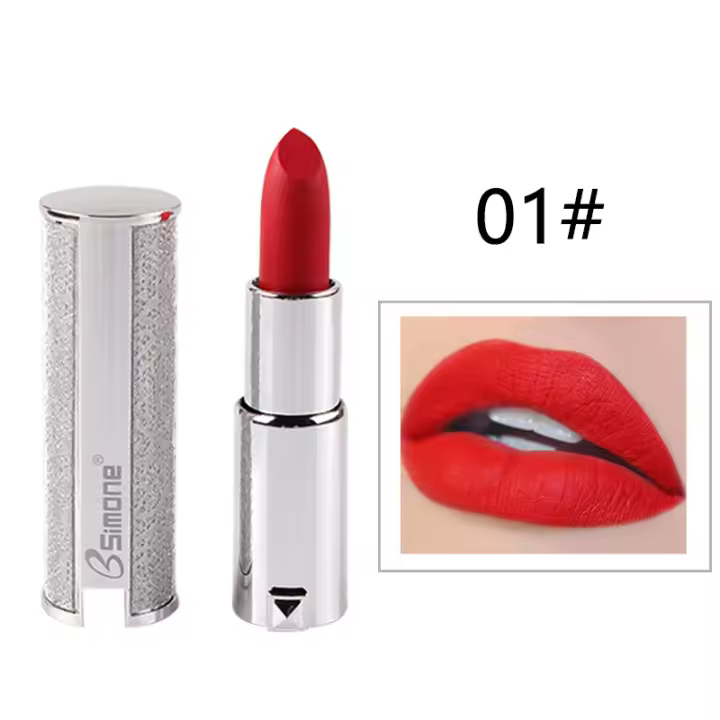 Bsimone pequeño tubo de plata lápiz labial magnético lápiz labial hidratante antisuciedad taza maquillaje lápiz labial - 1
