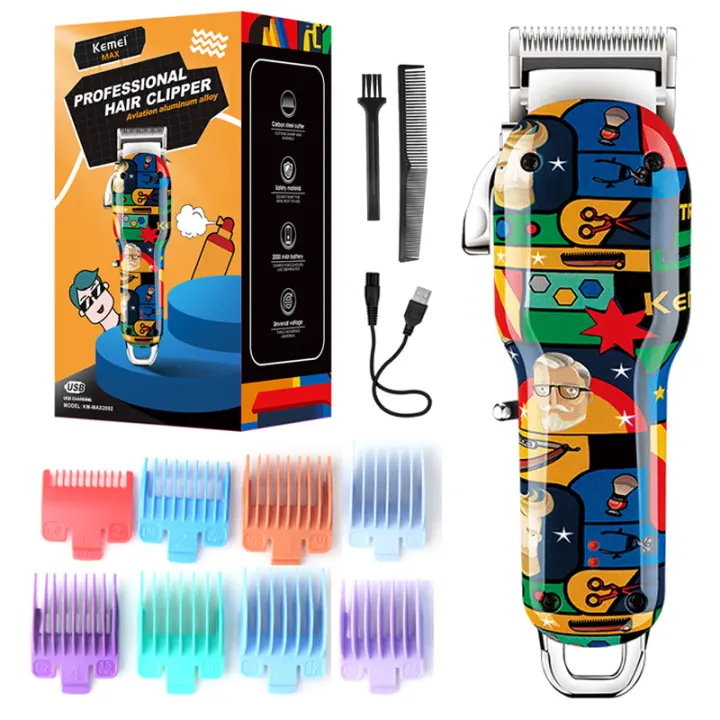 Kemei-cortadora de pelo recargable para hombre, cortadora de pelo profesional eléctrica, potente máquina de corte de pelo ajustable - 1