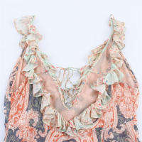 🧡 🧡 🧡 Vestido plisado de manga corta con cuello en V - details 4
