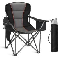 plegable resistente al aire libre, silla de campamento con portavasos y bolsa enfriadora, soporta 450 - details 0