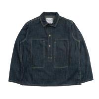 1920s Vintage Ejército de EE. UU. Primavera Verano Azul Denim Uniformes de Trabajo Jersey Suelto Camisa Chaqueta - details 15