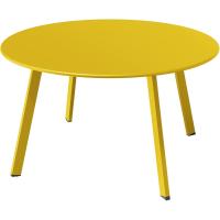 Mesa de café, Mesa de balcón, Resistente a la Intemperie, Mesa Auxiliar para Exteriores, Interior, Sala de Estar, Oficina, jardín, balcón (Amarillo azufre) - details 0